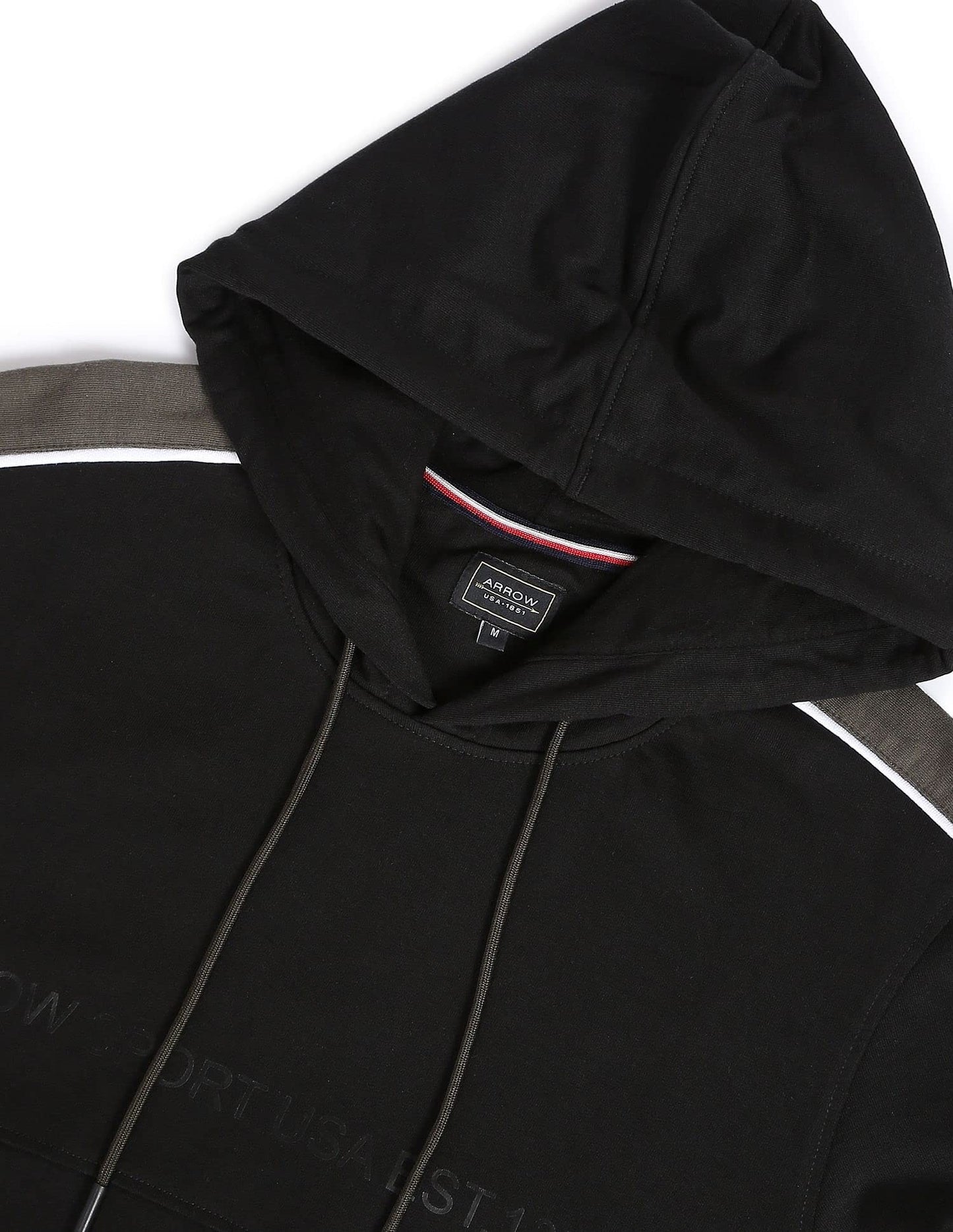 Arrow Men's Cotton Hooded Neck Sweatshirt (Black) 