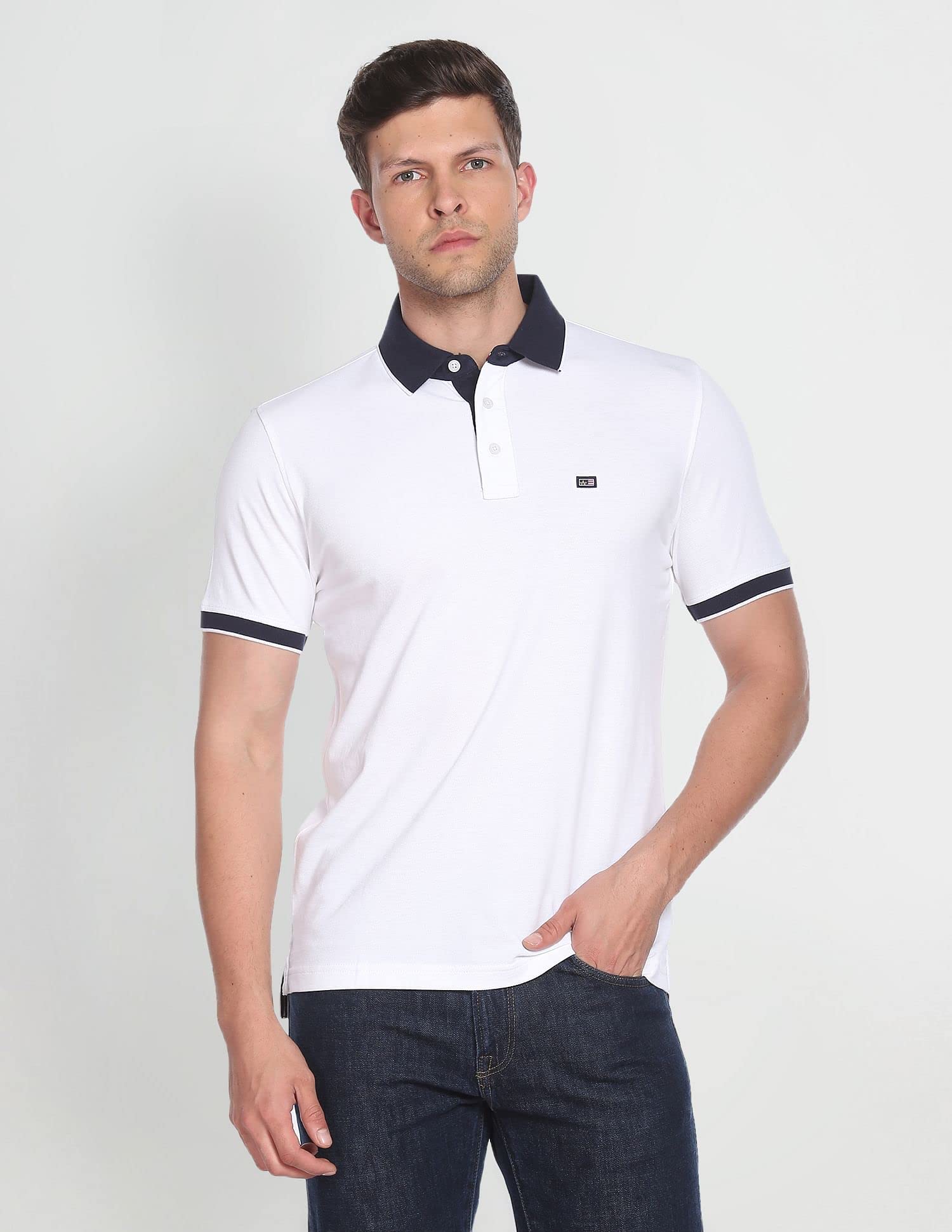 Arrow Sport Men's Regular Fit Polo Shirt (ASAEOTS3867_White 