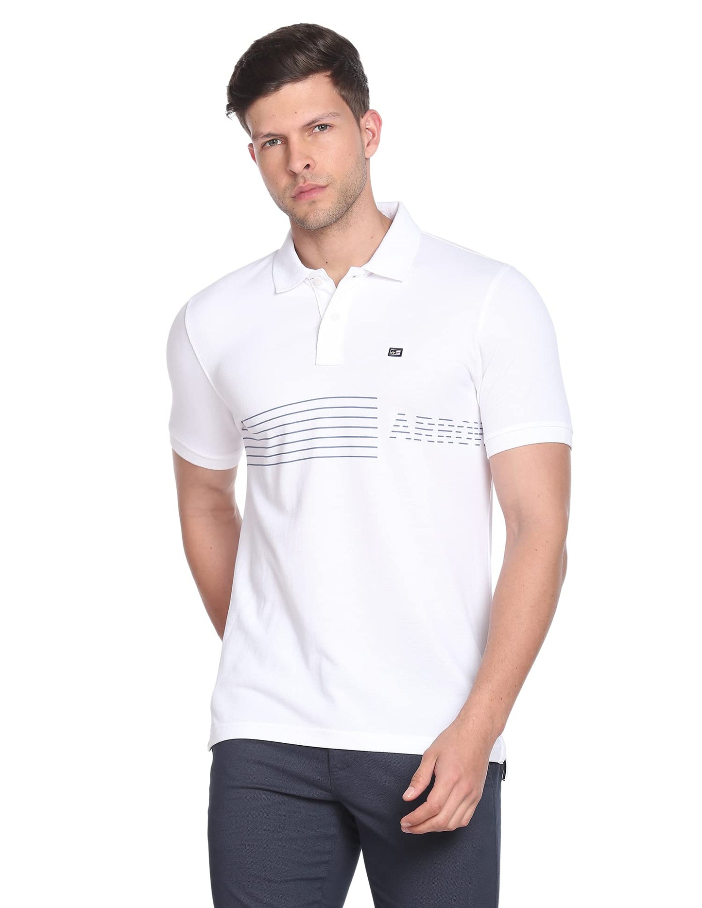 Arrow Sport Men's Regular Fit Polo Shirt (ASAEOTS3878_White 