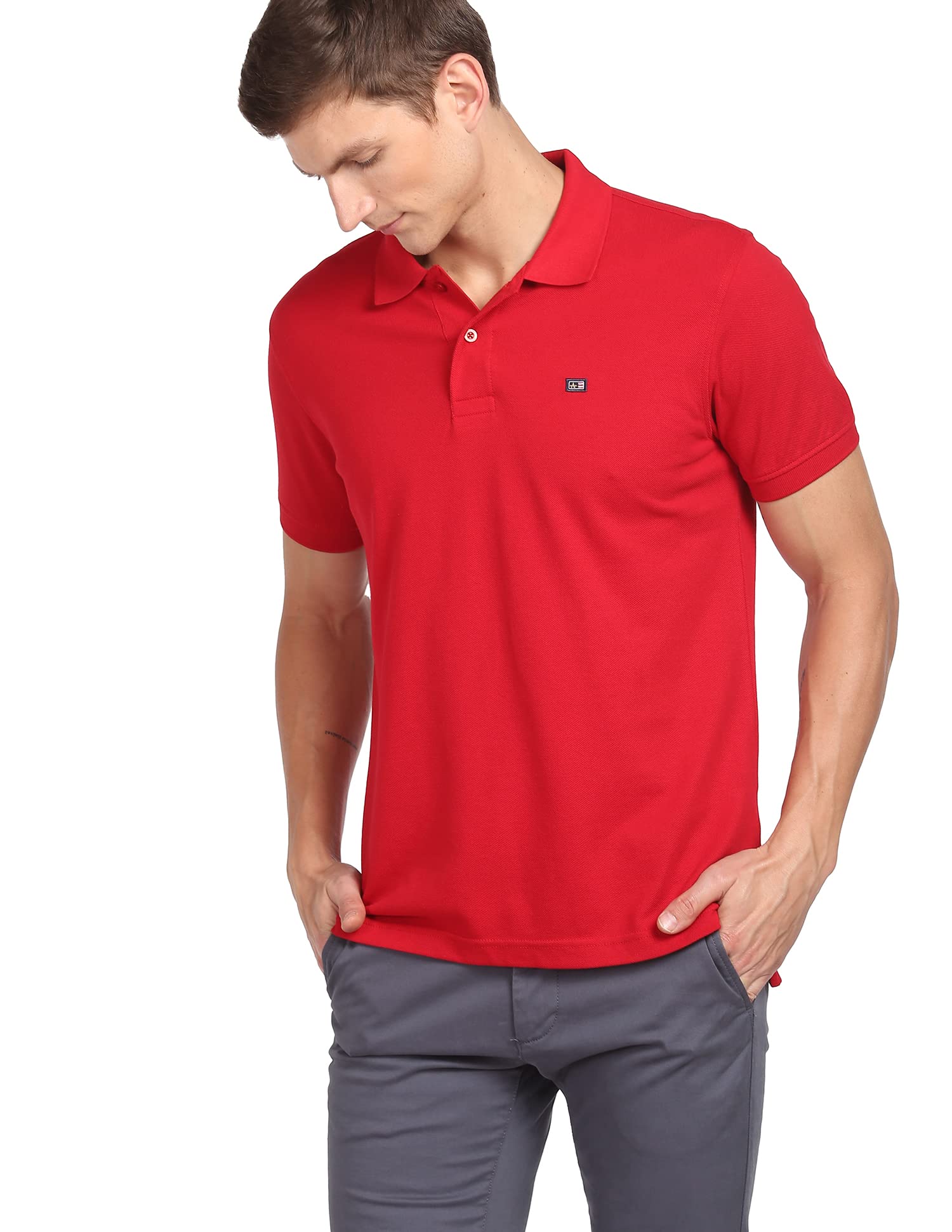 Arrow Sports Coral Polo T-Shirt (ASAATS3557CB_L) 