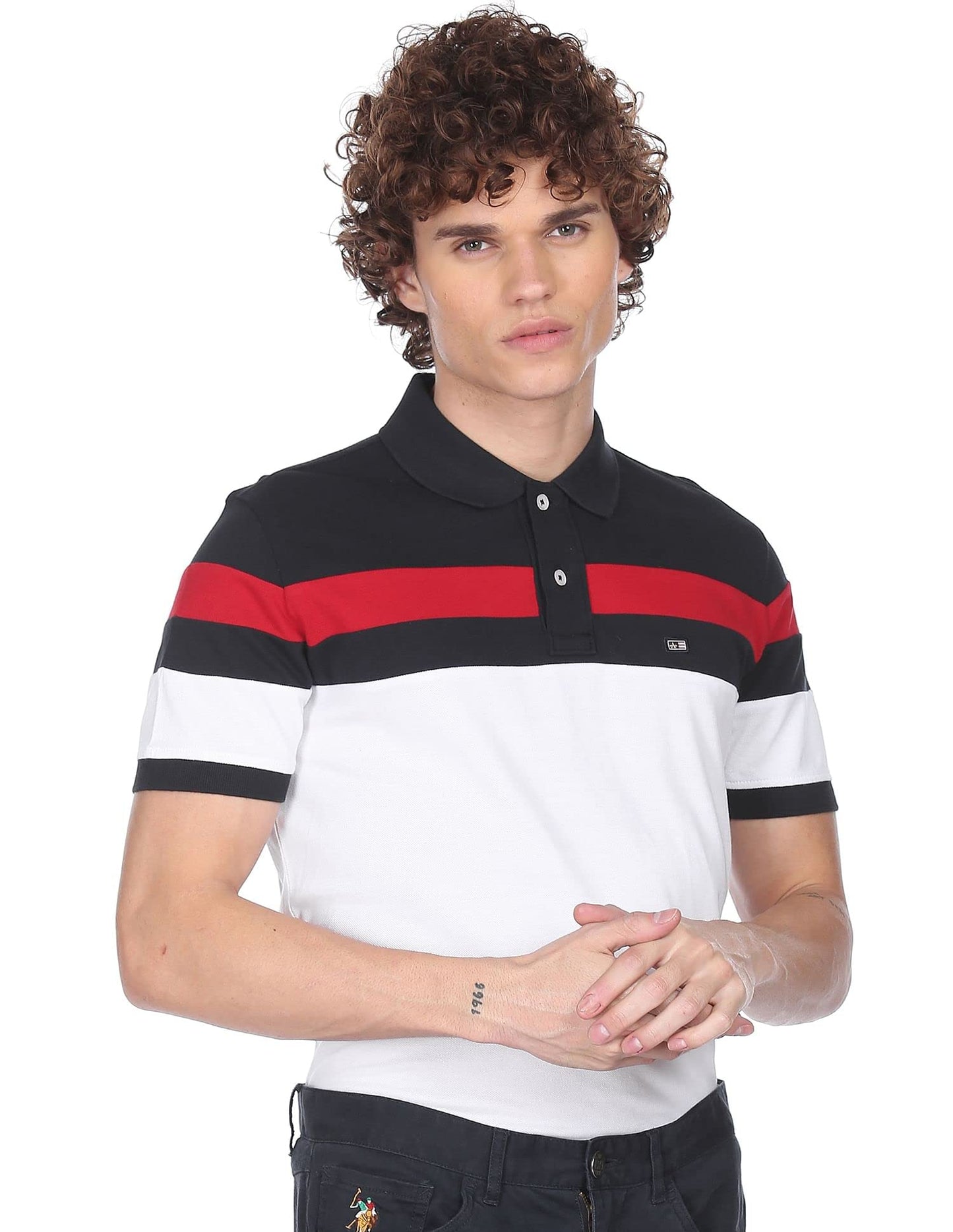 Arrow Sports Men's Regular T-Shirts (ASADTS3373_White M) 