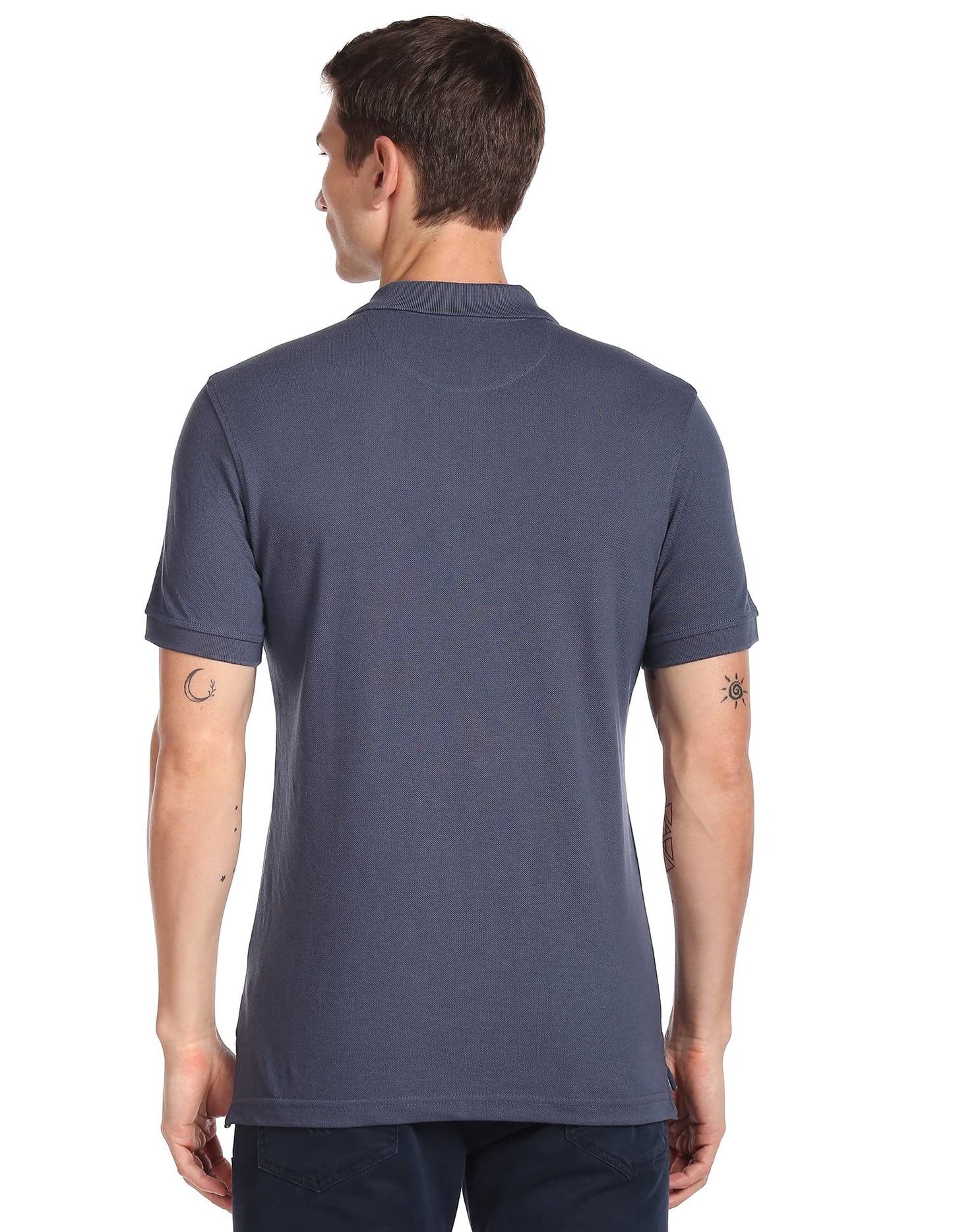 Arrow Sports Men's Solid Regular Fit T-Shirt (ASCTTS3540_Indigo XL) 