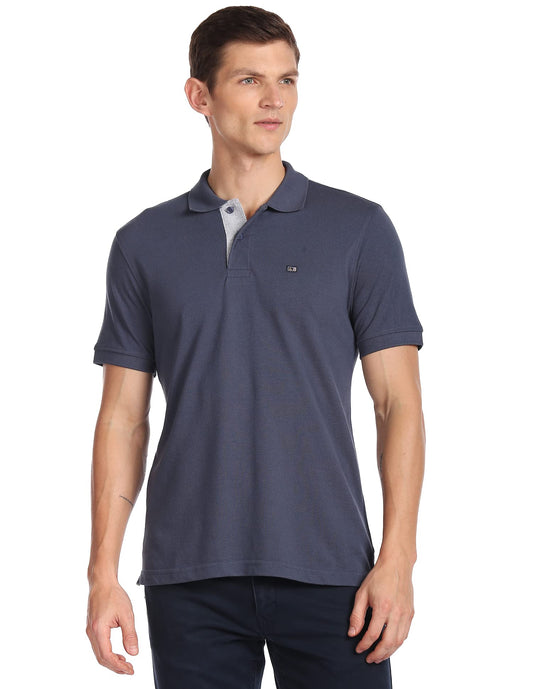 Arrow Sports Men's Solid Regular Fit T-Shirt (ASCTTS3540_Indigo XL) 
