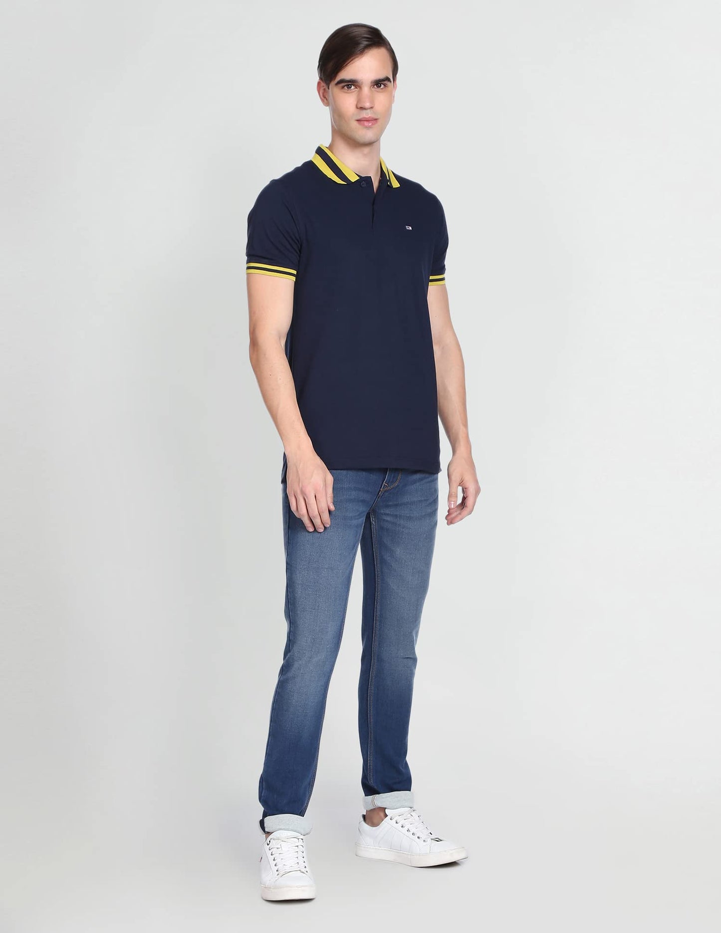 Arrow Sports Navy Solid Polo T-Shirt (ASAEOTS3824_M) 