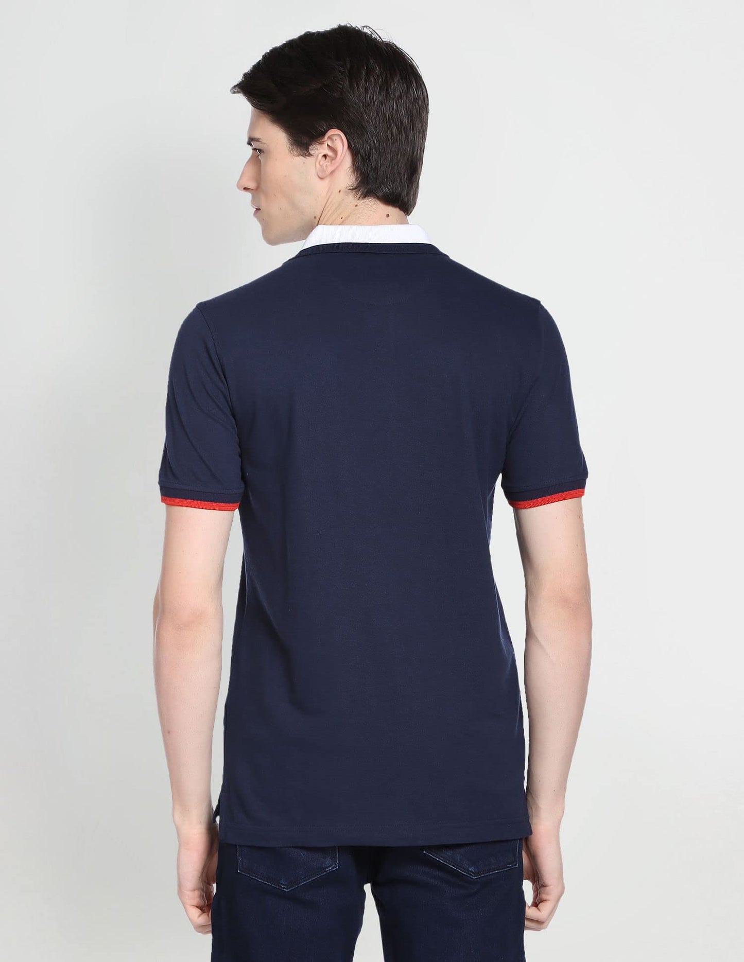 Arrow Sports Navy Solid Polo T-Shirt (ASAEOTS3834_S) 