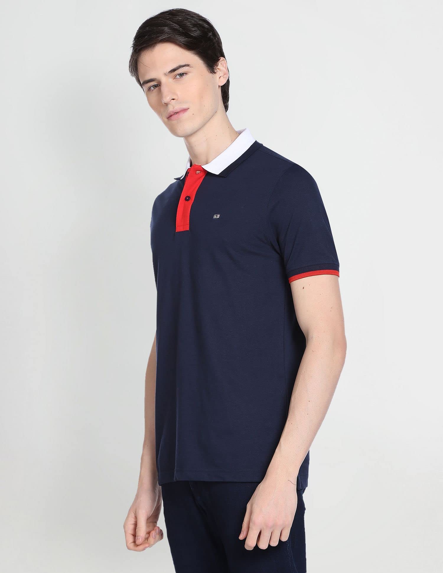 Arrow Sports Navy Solid Polo T-Shirt (ASAEOTS3834_S) 