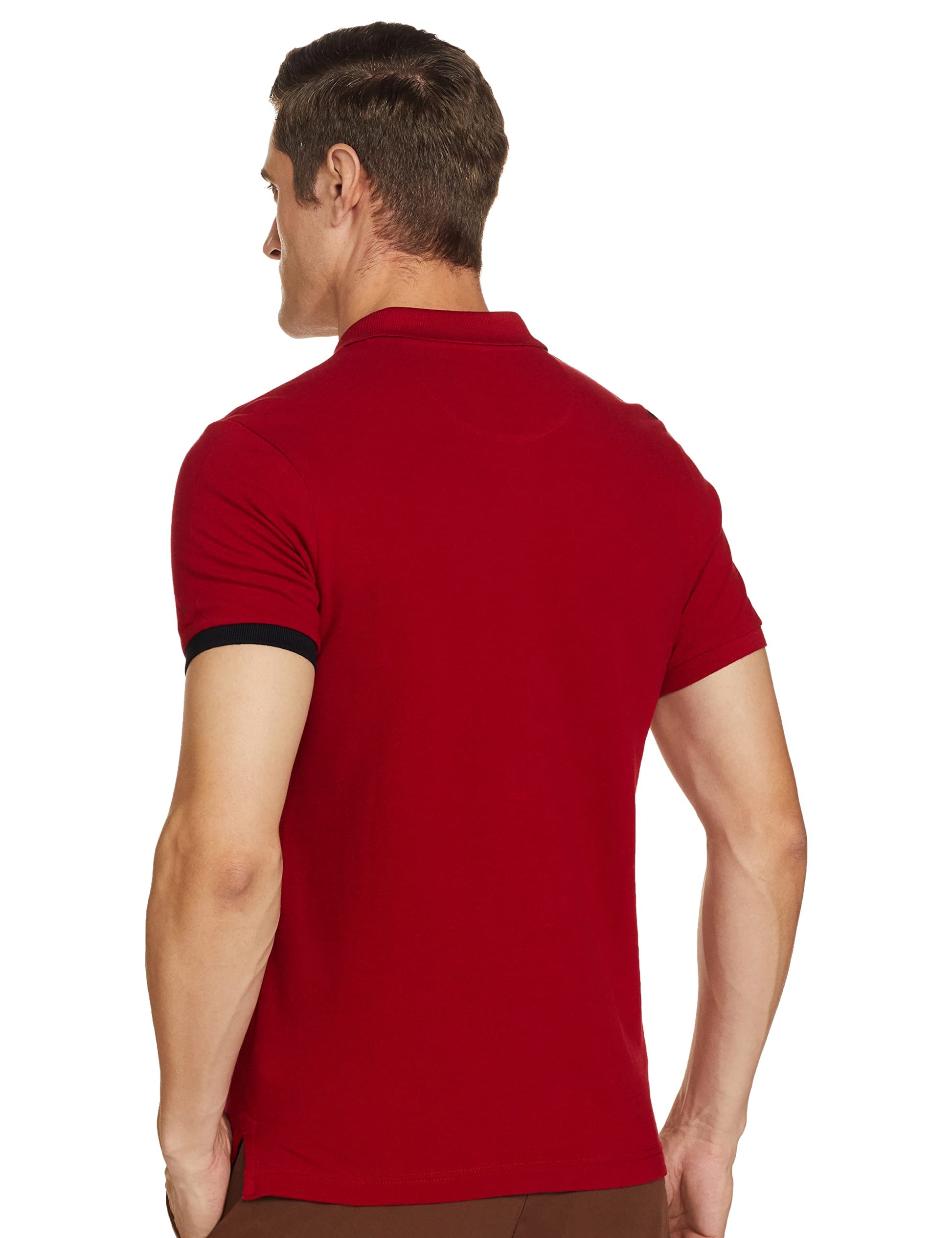 Arrow Sports Solid Polo T-Shirt Red 