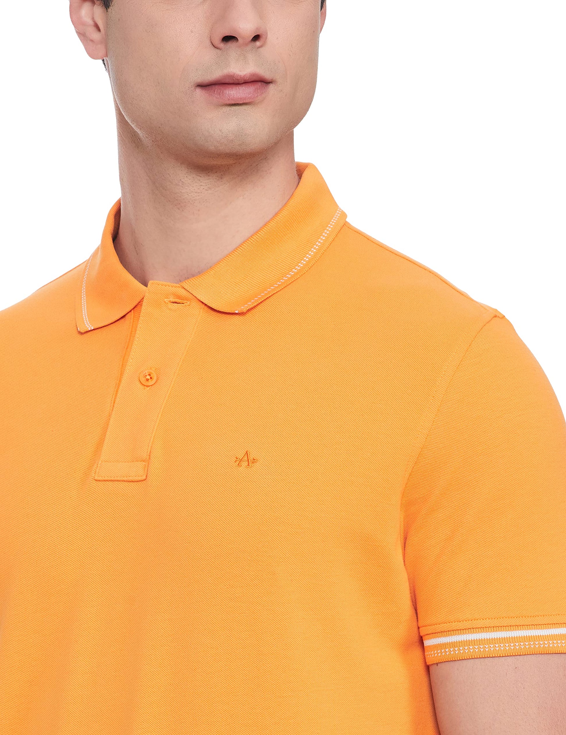 Arrow Sports Solid Polo T-Shirt Yellow 