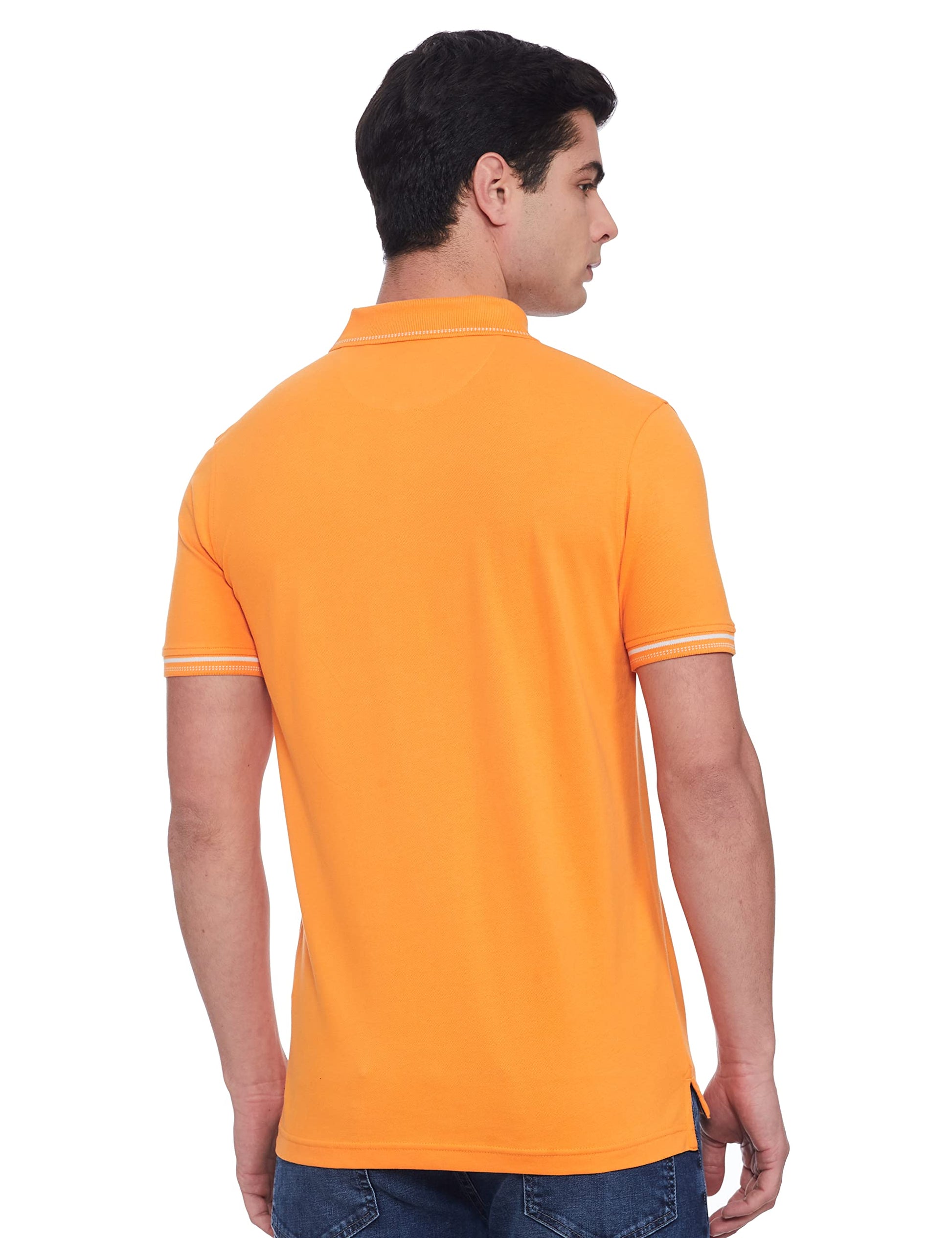 Arrow Sports Solid Polo T-Shirt Yellow 