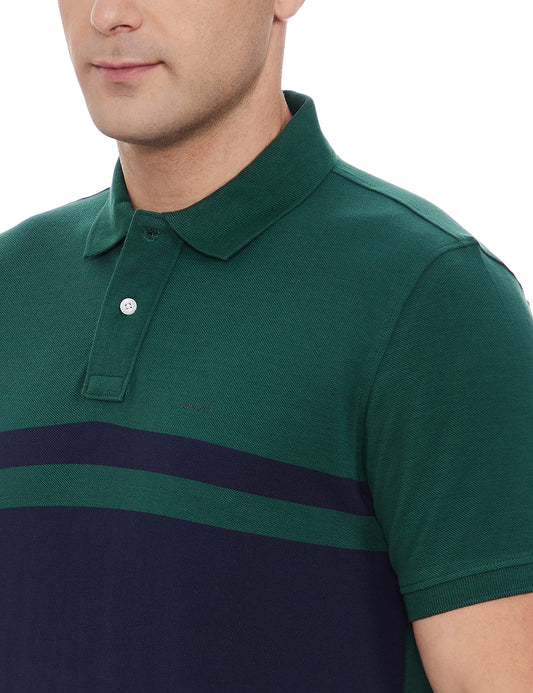 Arrow Sports Striped Polo T-Shirt Green 