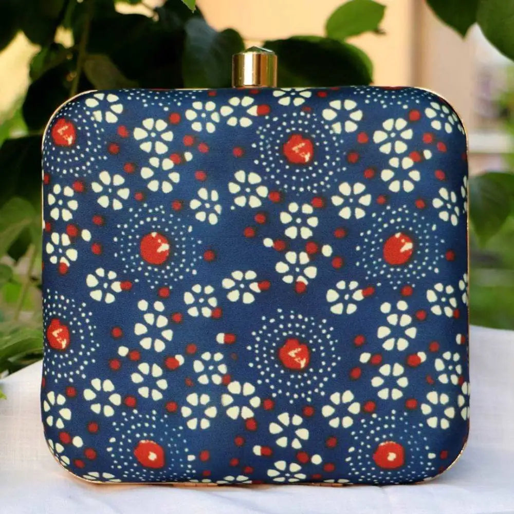 Attractive Printed Box Clutch Bridal Party Purse 