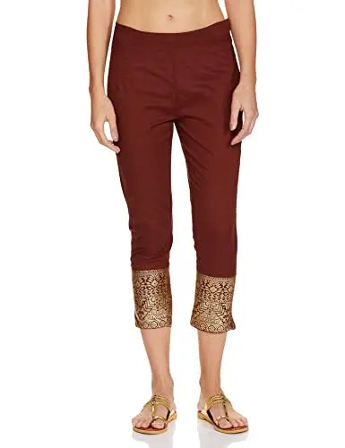 BIBA Cotton Women's Printed Relaxed Salwar Kurta Dupatta(Skddurgotsa7566_Choco Brown_36) SaumyasStore