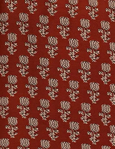 BIBA Women's Polyester Printed Straight Salwar Kurta Dupatta (Skd7631_Terracotta_40) SaumyasStore