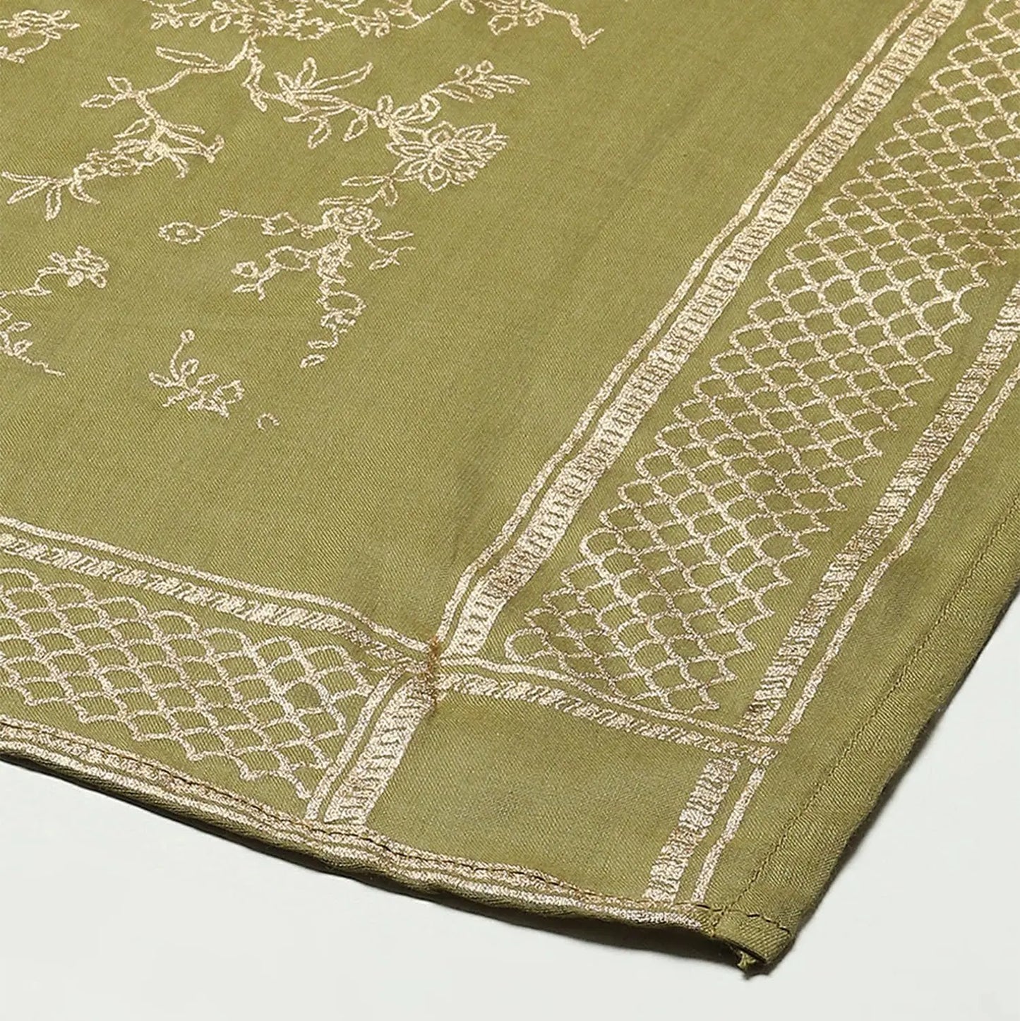 BIBA Womens Cotton Women Printed Salwar Kurta Suit Set(Skd7057E_Mehandi_38), Blue, X-Large SaumyasStore