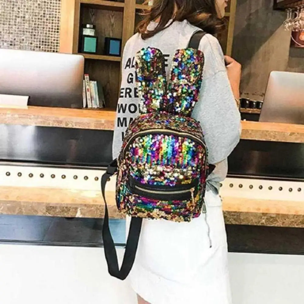 Backpack Women's Sequins Large Women's Mini Small (Multicolor) 