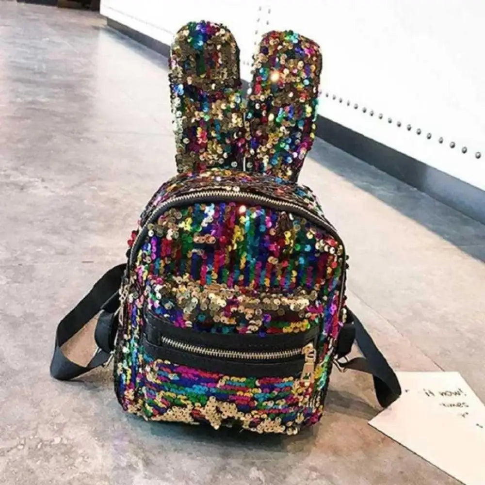 Backpack Women's Sequins Large Women's Mini Small (Multicolor) 