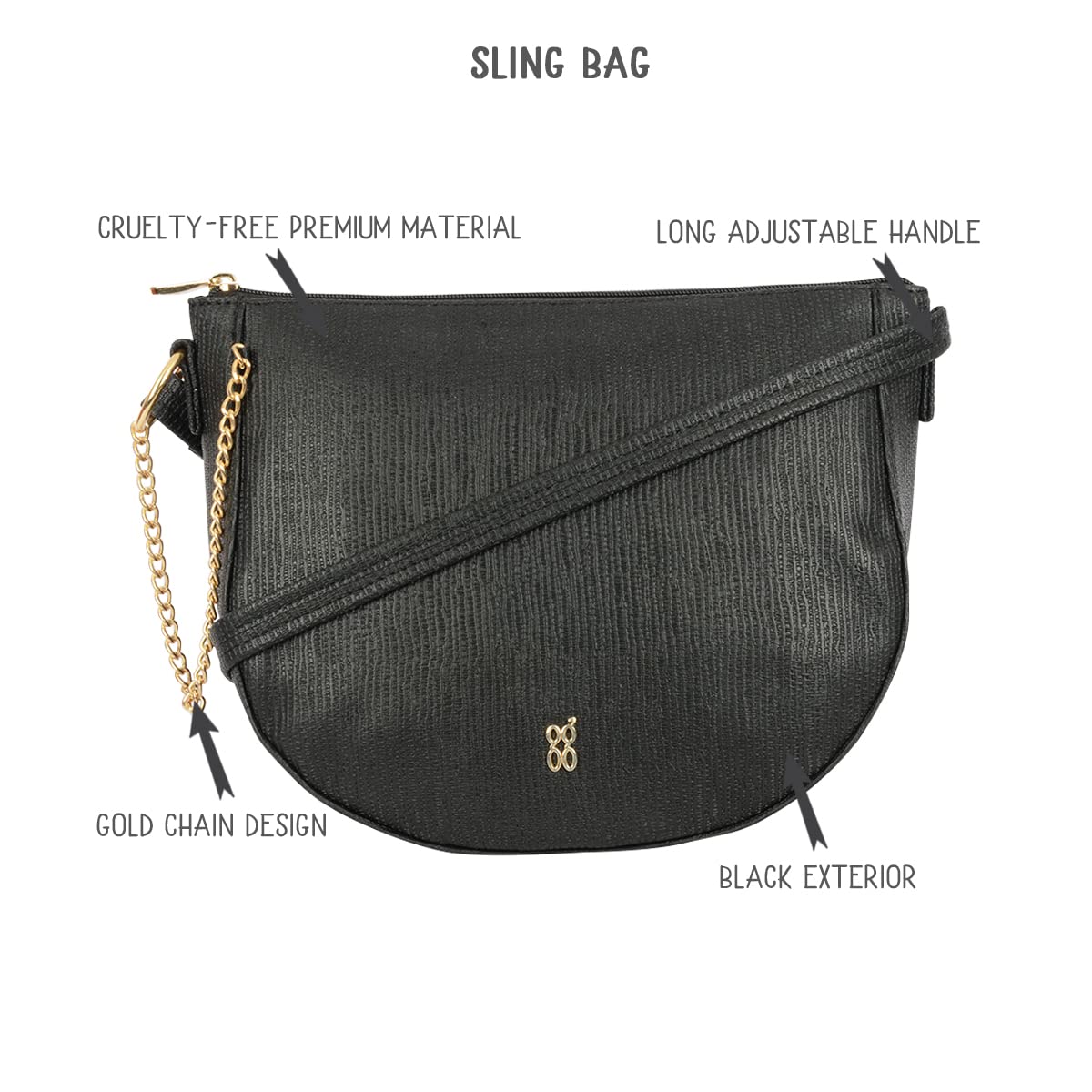 Baggit GG Women's Sling Bag (Black) 