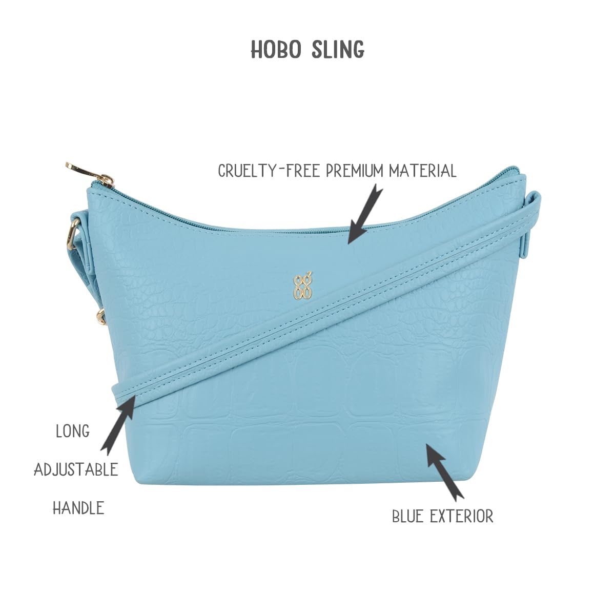 Baggit GG Women's Sling Bag (Blue) 