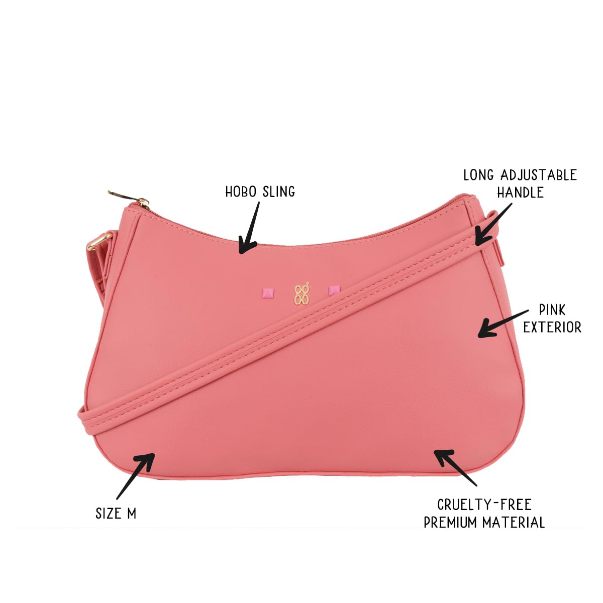 Baggit GG Women's Sling Bag (Pink) 