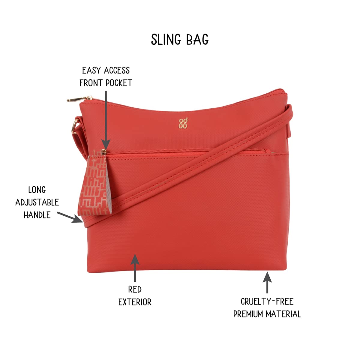 Baggit GG Women's Sling Bag (Red) 