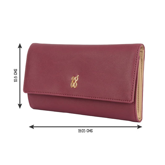 Baggit Women's 3 Fold Wallet - Large (Red) 