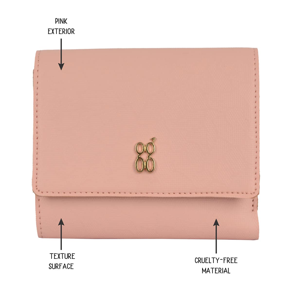 Baggit Women's 3 Fold Wallet - Small (Pink) 