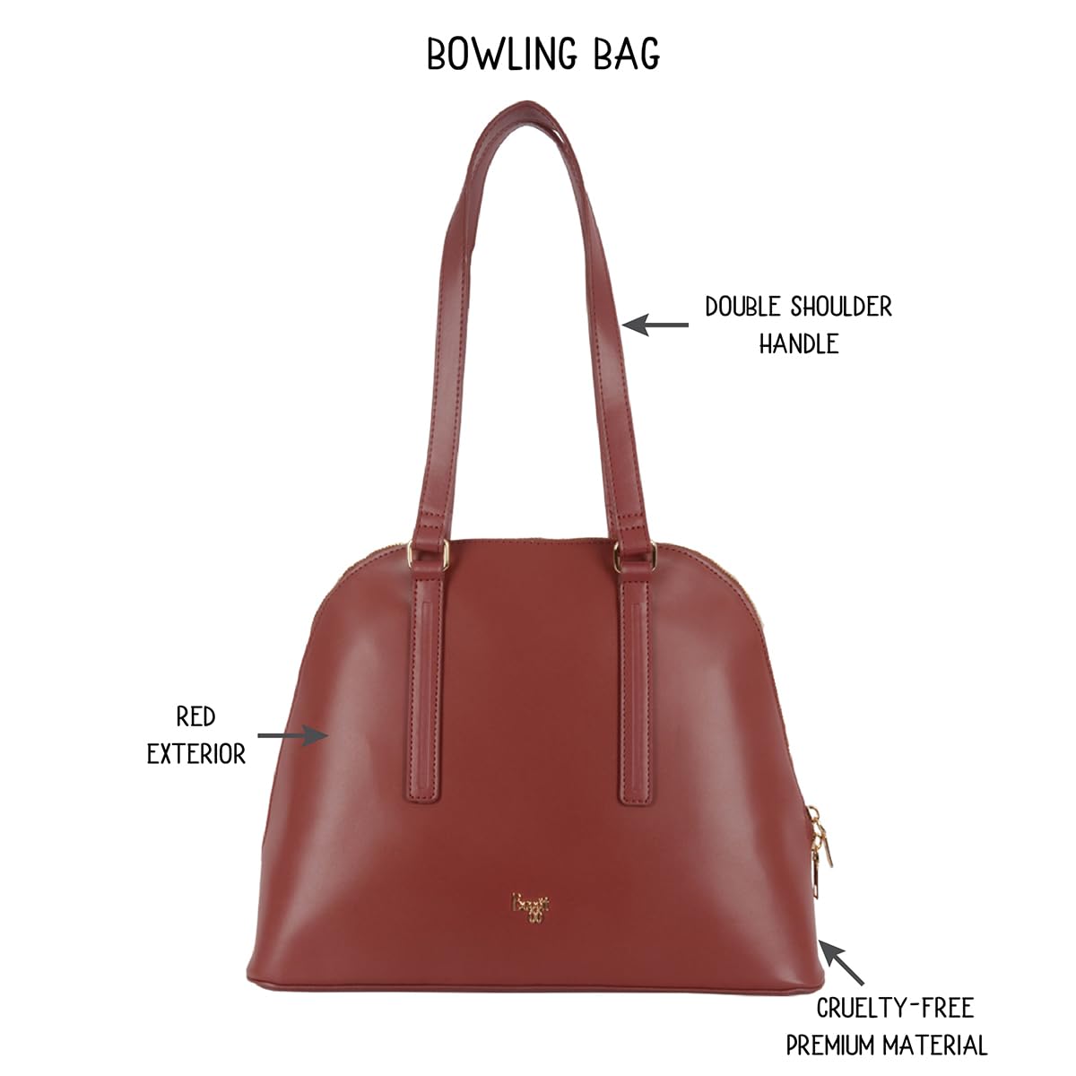 Baggit Women's Bowling Handbag - Large (Red) 