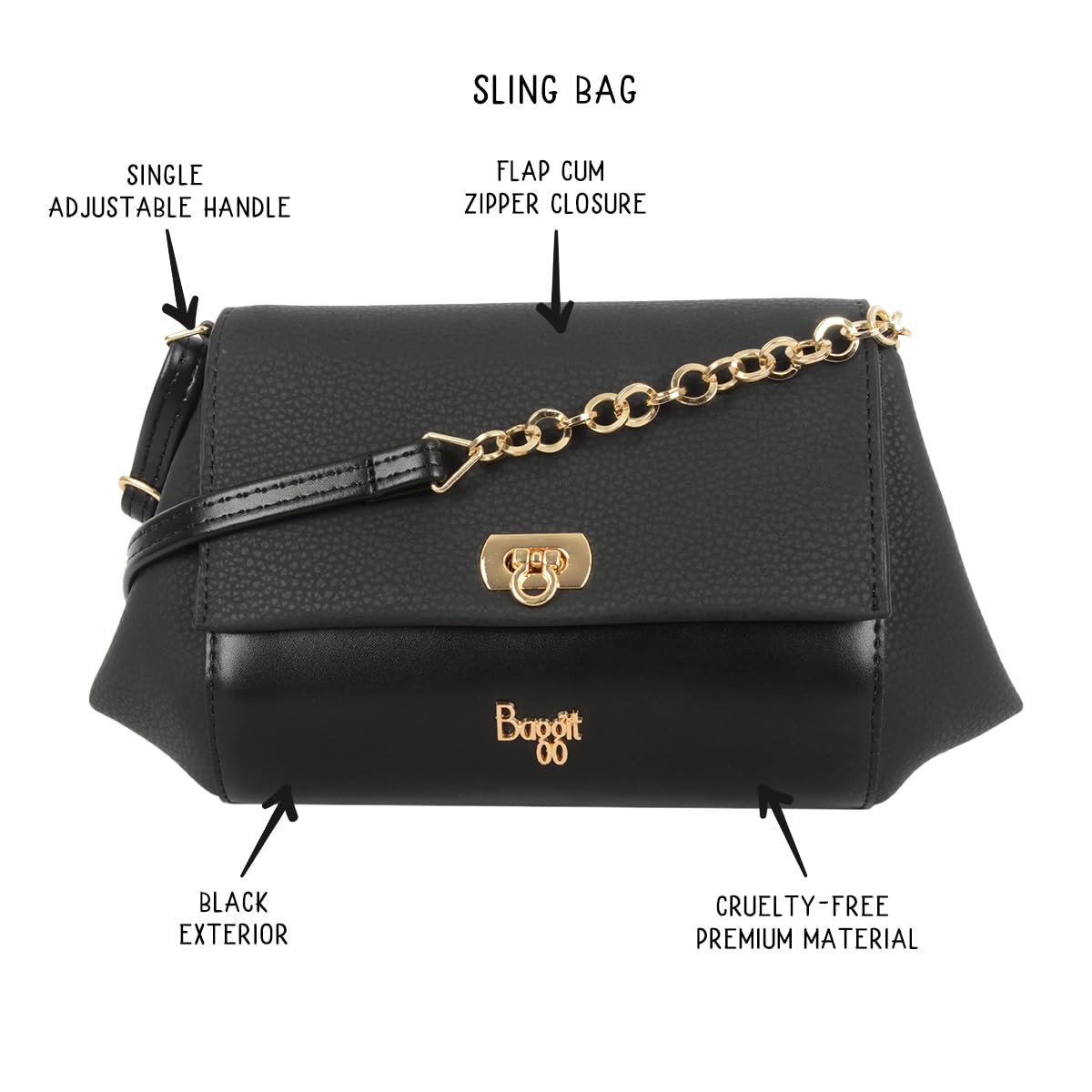 Baggit Women's Sling Bag (Black) 