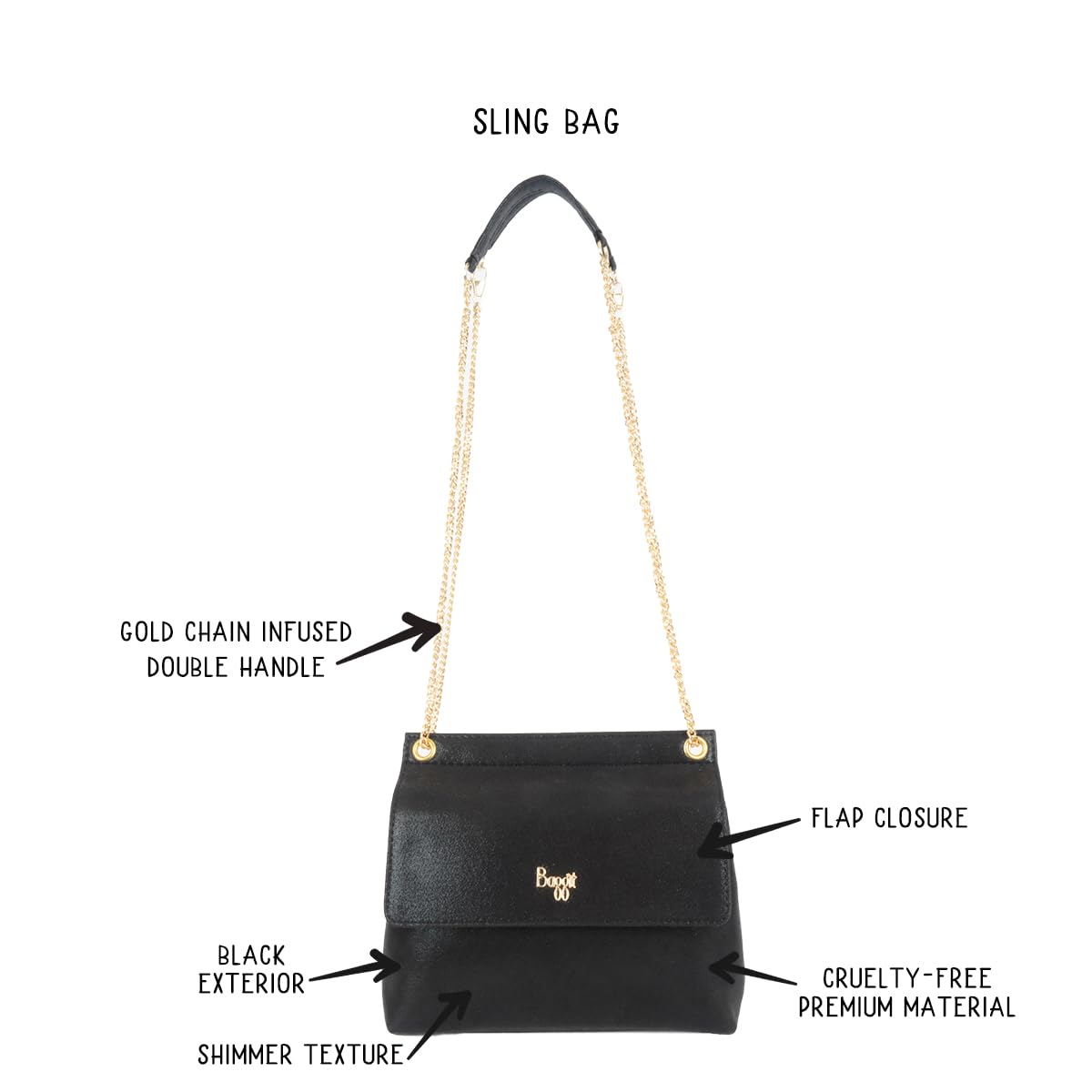 Baggit Women's Sling Bag (Black) 