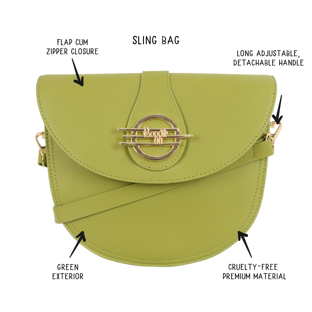 Baggit Women's Sling Bag (Green) 