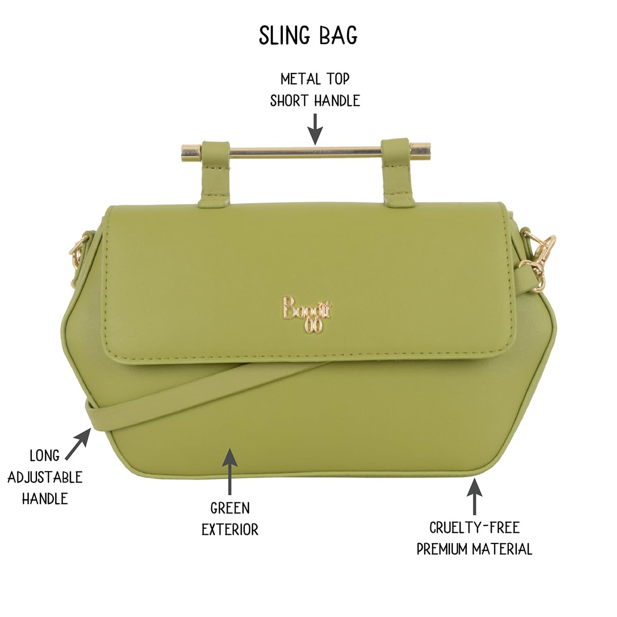 Baggit Women's Sling Bag (Green) 