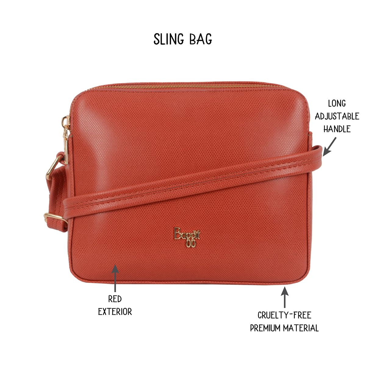 Baggit Women's Sling Bag (Red) 