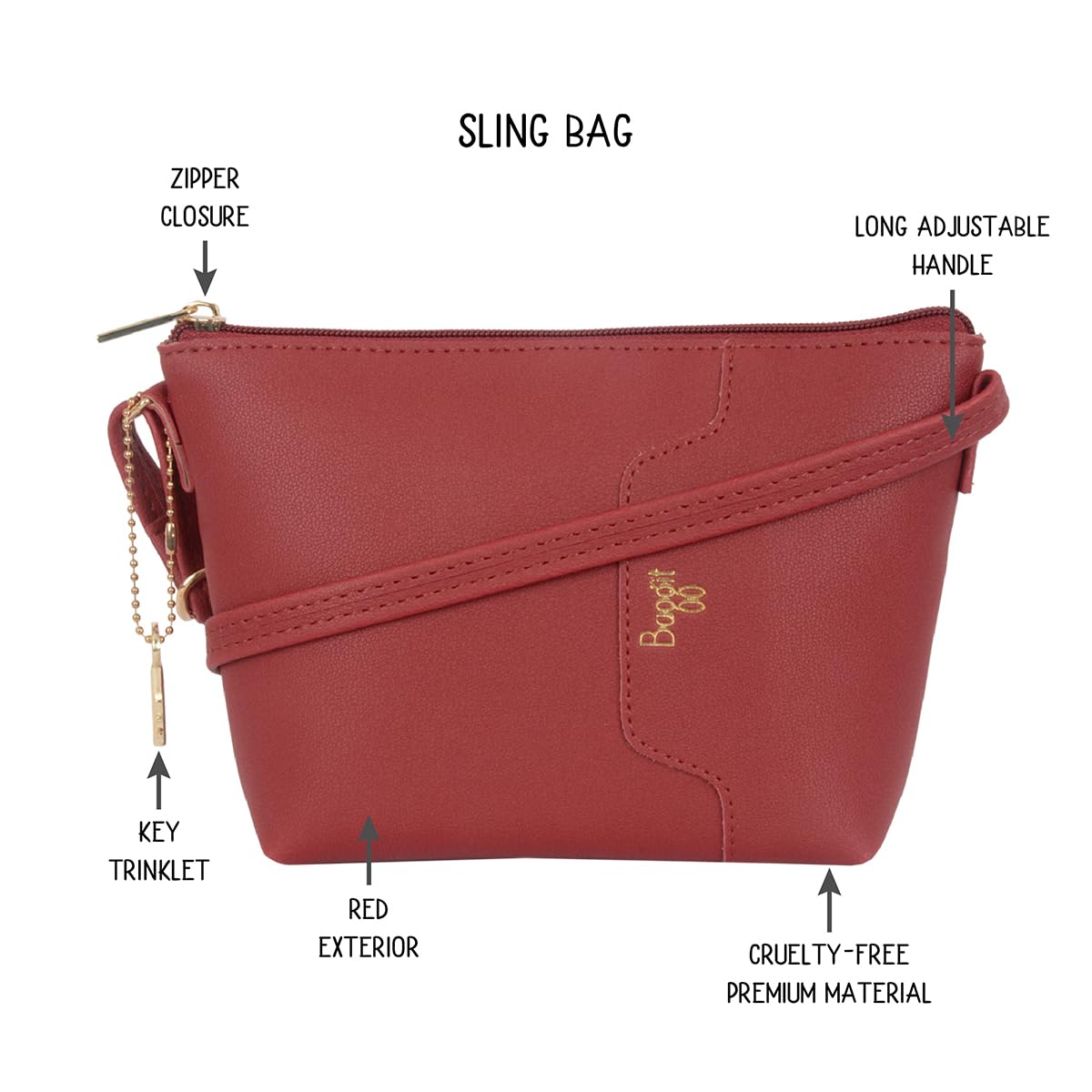 Baggit Women's Sling Bag (Red) 