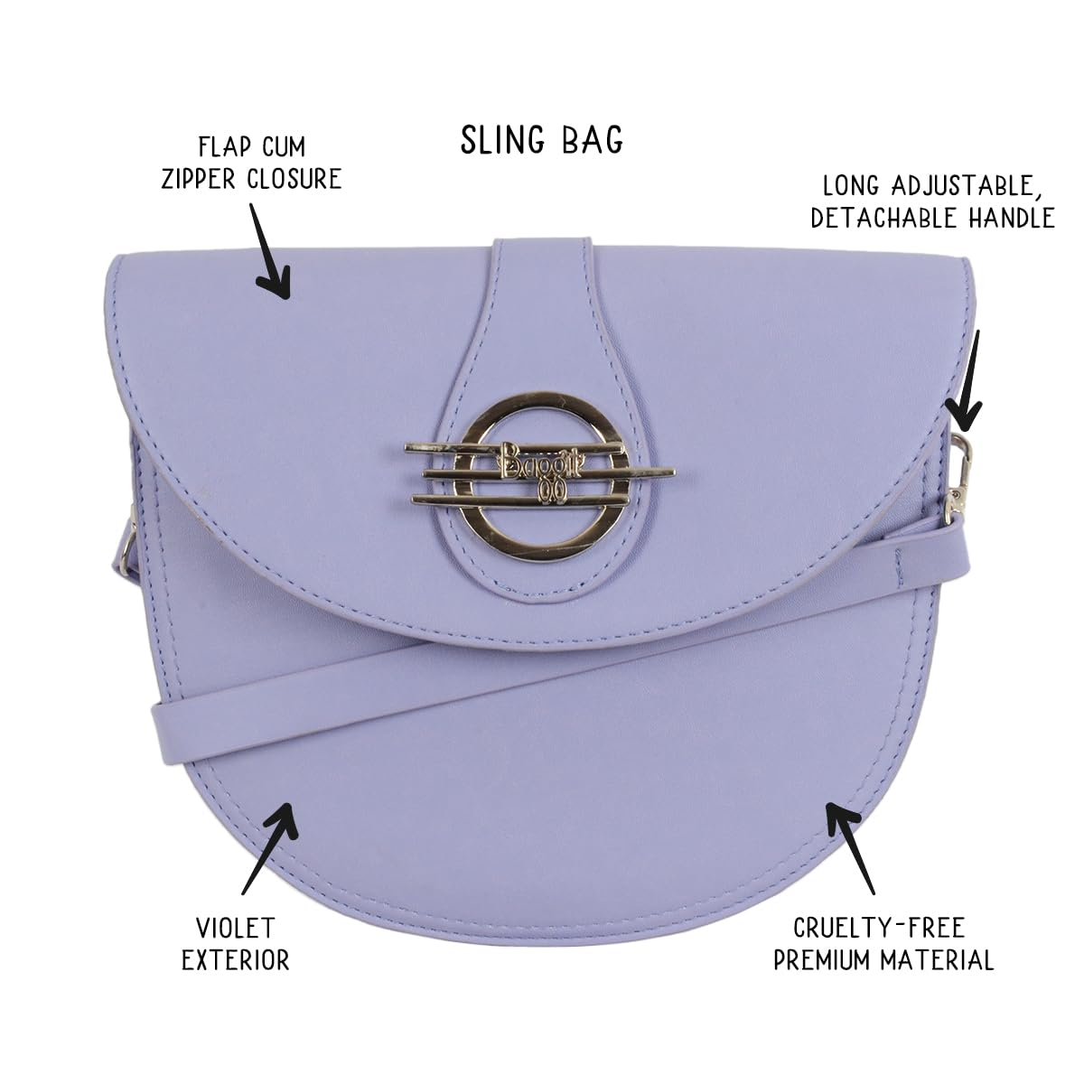 Baggit Women's Sling Bag (Violet) 