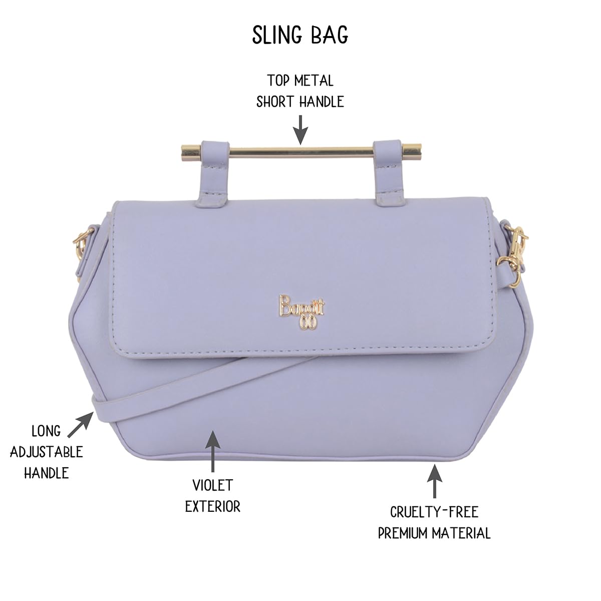 Baggit Women's Sling Bag (Violet) 