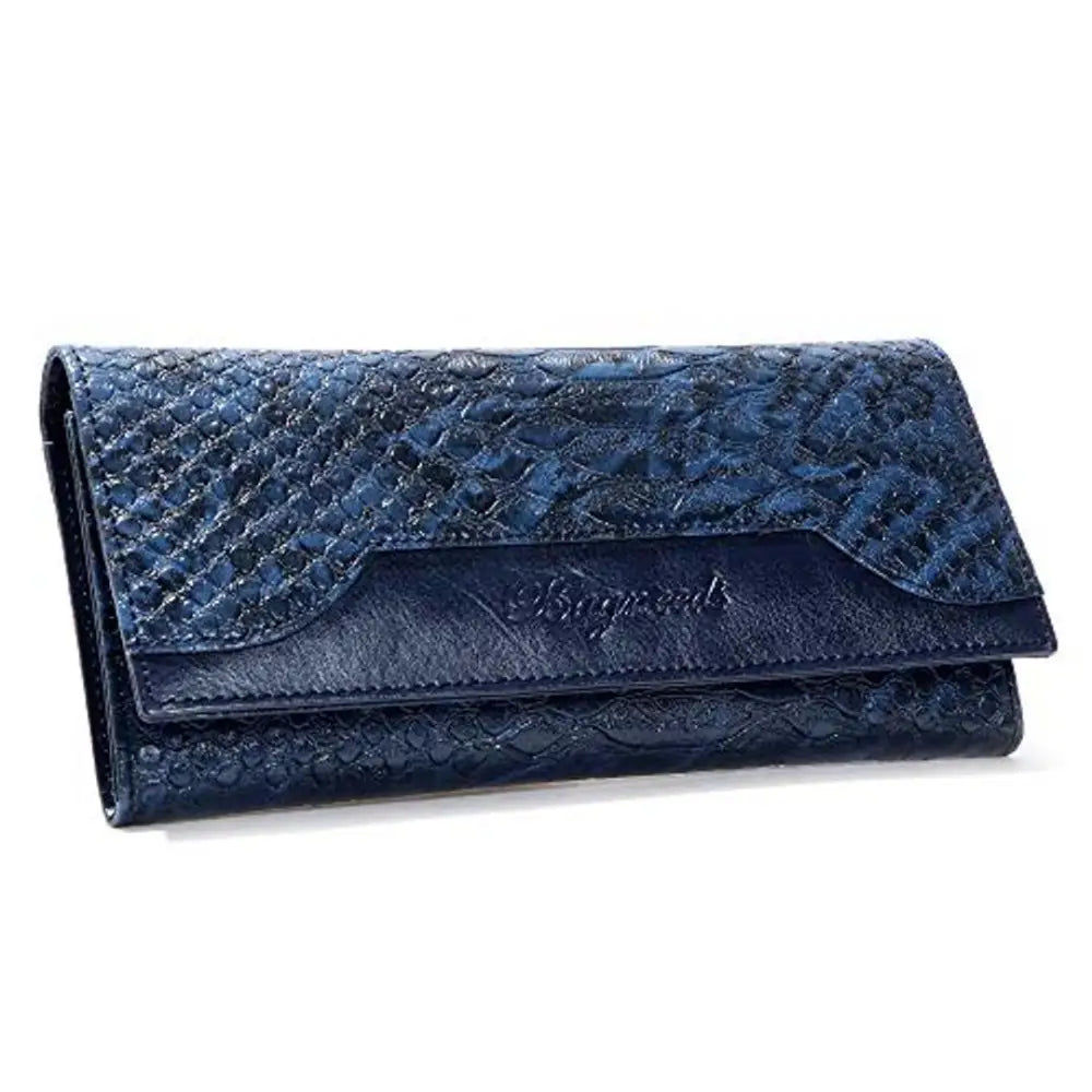 Bagneeds Crok with Pu Leather Fabric Clutch Cash/Card Holder for Women/Girls (Blue) 
