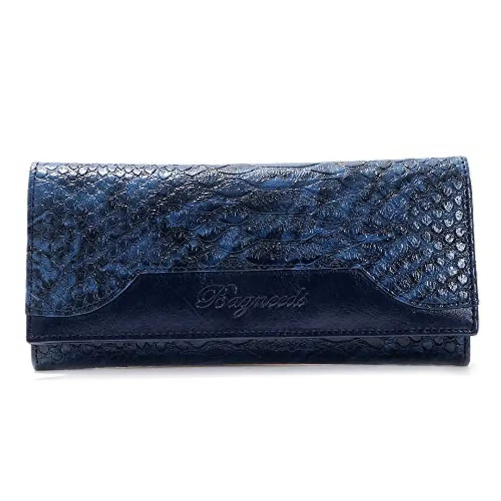 Bagneeds Crok with Pu Leather Fabric Clutch Cash/Card Holder for Women/Girls (Blue) 