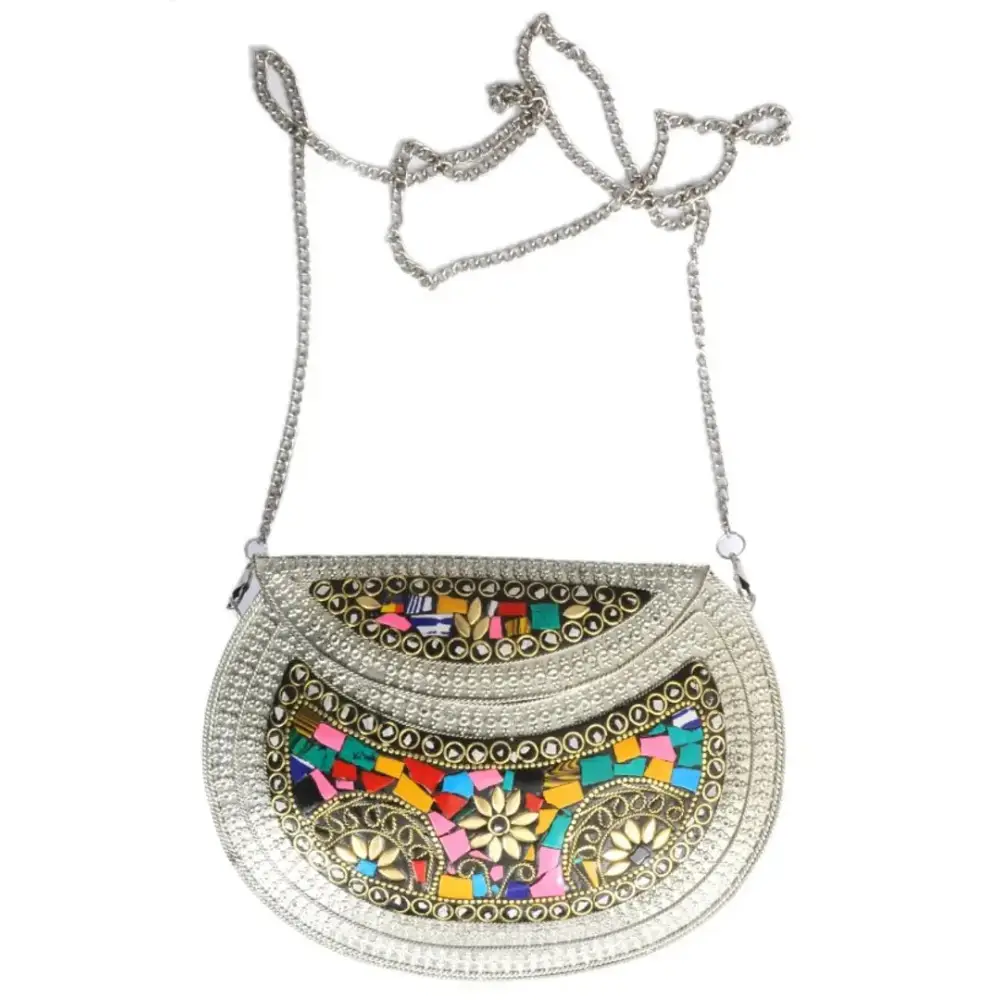 Beautiful And Attractive Women Clutch Bridal Womens Antique Brass Purse Ethnic Handmade Metal Clutch Bag 