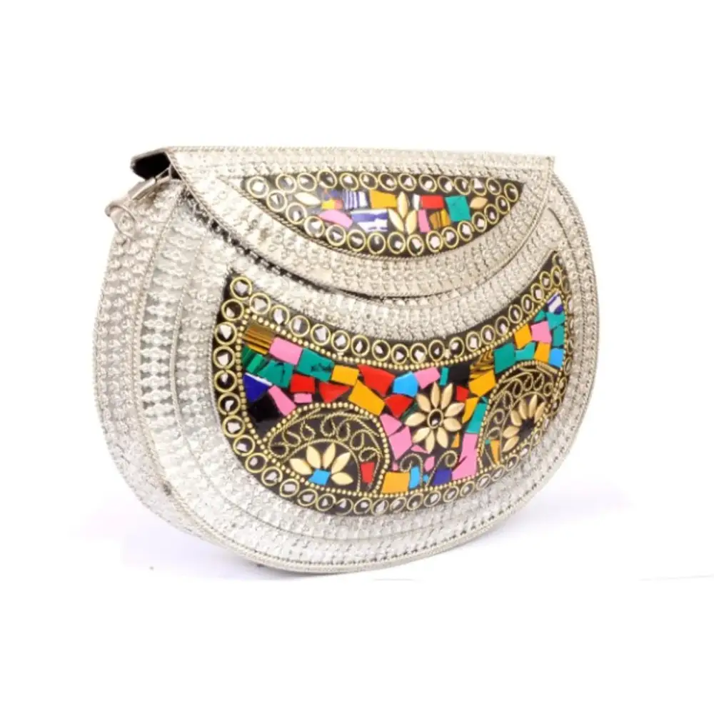 Beautiful And Attractive Women Clutch Bridal Womens Antique Brass Purse Ethnic Handmade Metal Clutch Bag 