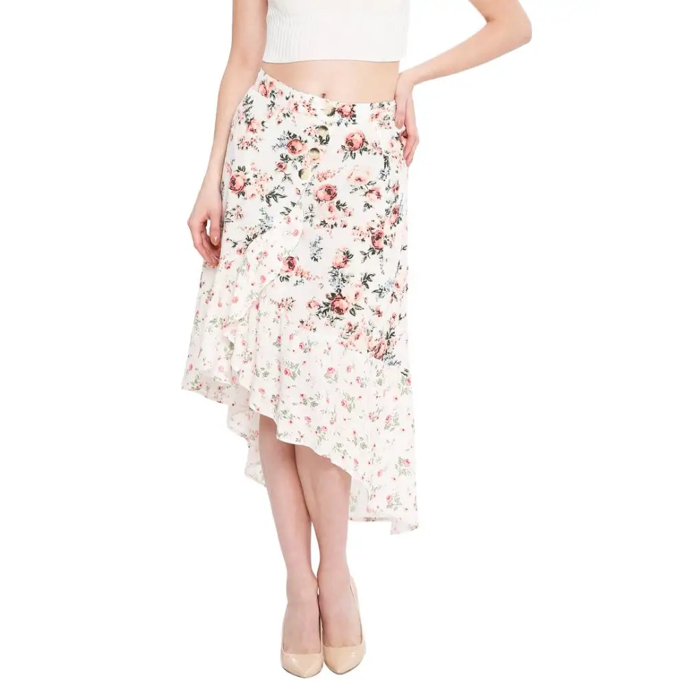 Beautiful Rayon Floral Print Skirt For Women 