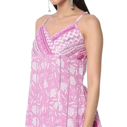 Biba Women's Pure Cotton Kurta Set (SKDJAPUD10736SS25PNK_Pink SaumyasStore