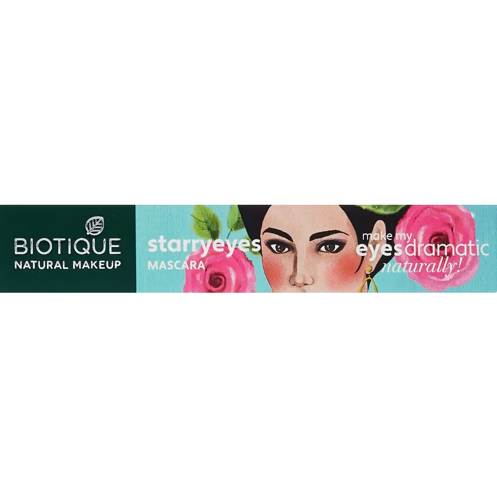 Biotique Natural Makeup Starryeyes Mascara, Ebony Black, 8ml 