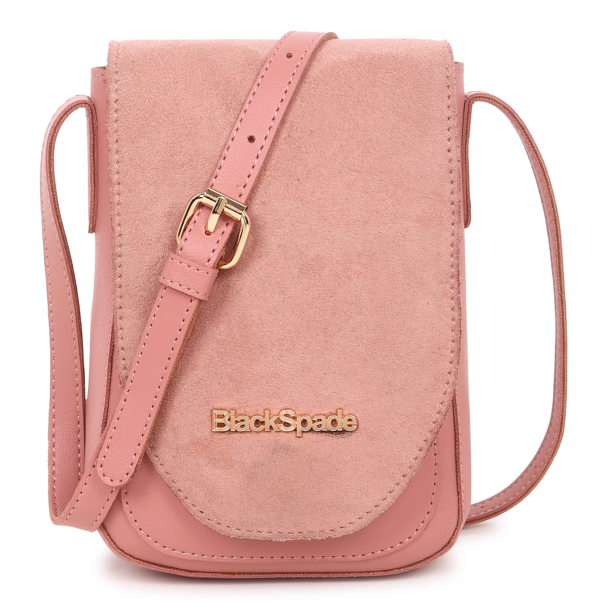 Black Spade Solid Pink Sling Bag 