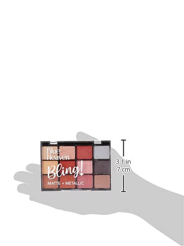 Blue Heaven 12-In-1 Bling Eyeshadow Powder, Subtle Romance (Multicolor) Metallic Finish SaumyasStore