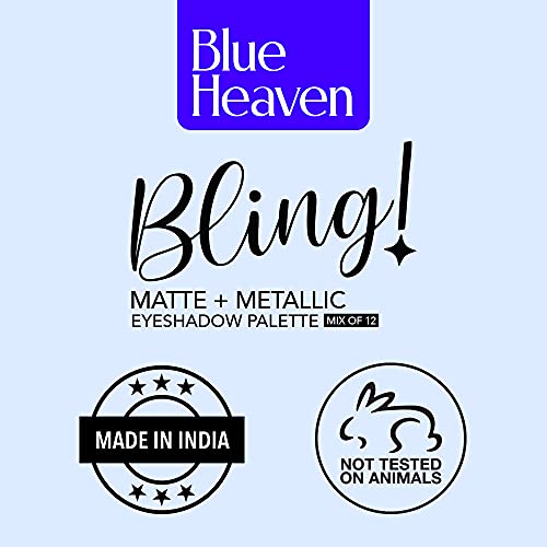 Blue Heaven 12-In-1 Bling Eyeshadow Powder, Subtle Romance (Multicolor) Metallic Finish SaumyasStore