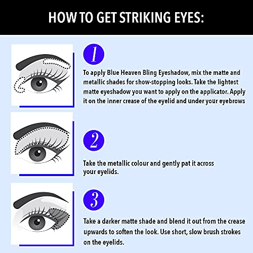 Blue Heaven 12-In-1 Bling Eyeshadow Powder, Subtle Romance (Multicolor) Metallic Finish SaumyasStore
