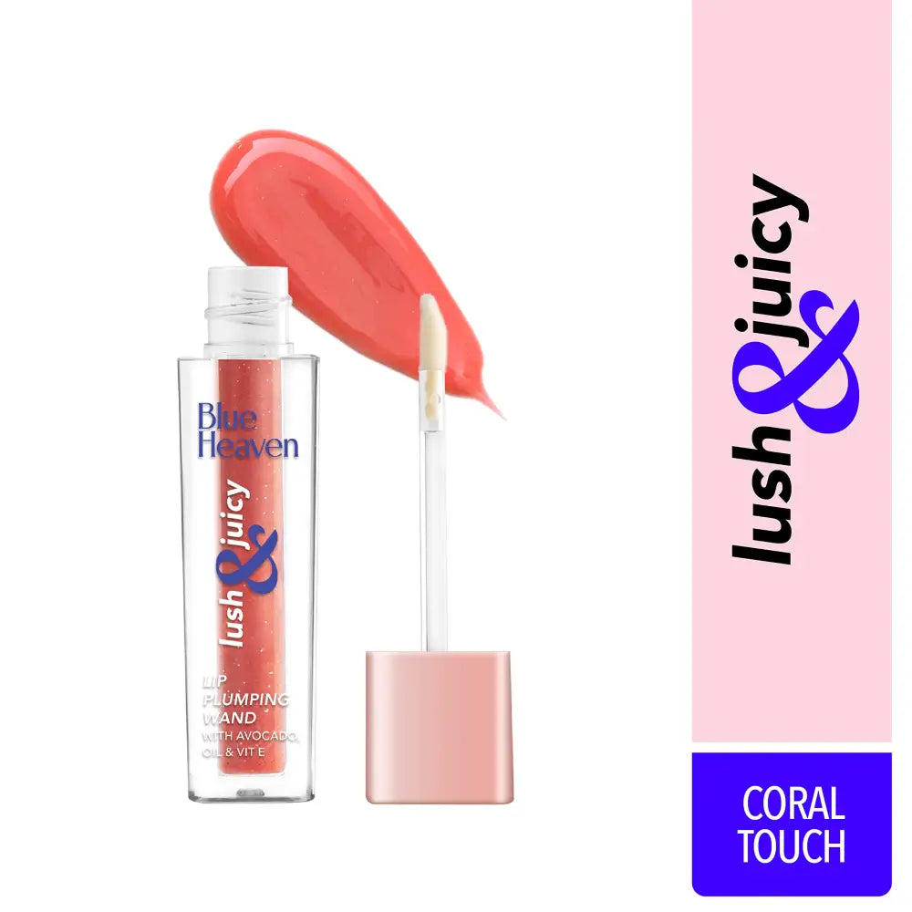 Blue Heaven Lush & Juicy Lip Plumping Wand, Coral Touch, 4.2ml 