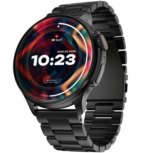 Boult Newly Launched Crown R Pro Smart Watch 1.43''HD AMOLED, Bluetooth Calling, Working Crown, Zinc Alloy Frame, 600 Nits Brightness, AI Voice Assistant, SpO2 Monitoring, 120+ Sports Mode (Jet Black) SaumyasStore