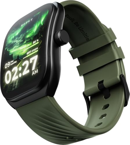 Boult Newly Launched Trail Smart Watch 2.01'' 3D Curved HD Display, BT Calling, Working Crown, 190+Watchfaces, 500 Nits Brightness, AI Voice Assistant, SpO2 Monitoring, 120+ Sports Mode (Jade Green) SaumyasStore