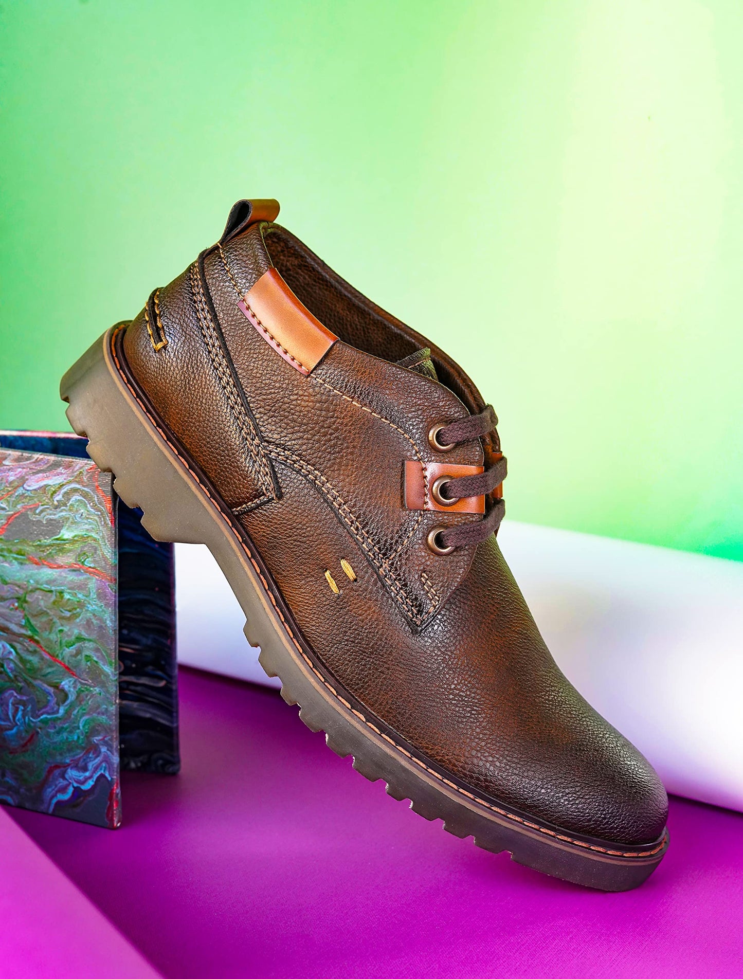 Buckaroo Jaripeo Delmar Premium Vegan Synthetic Tan Casual Shoes for Men's - 8 UK 